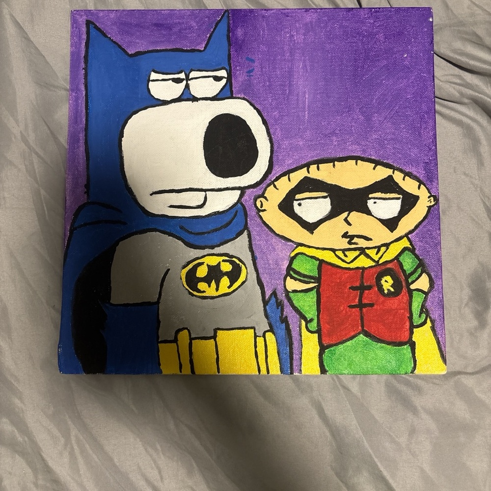 Batman and Robin Cartoon Canvas Art